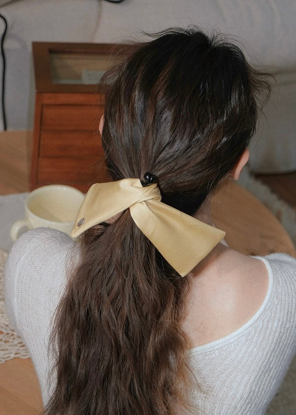 Muse Tail Ribbon Bar Clip Satin Bow Hair Accessory