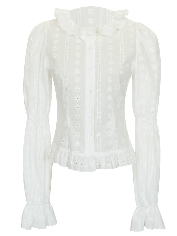 Sweet Petal Puff oft Vintage Feminine Blouse