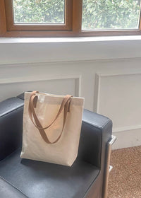 Minimal Canvas Shoulder Tote Bag
