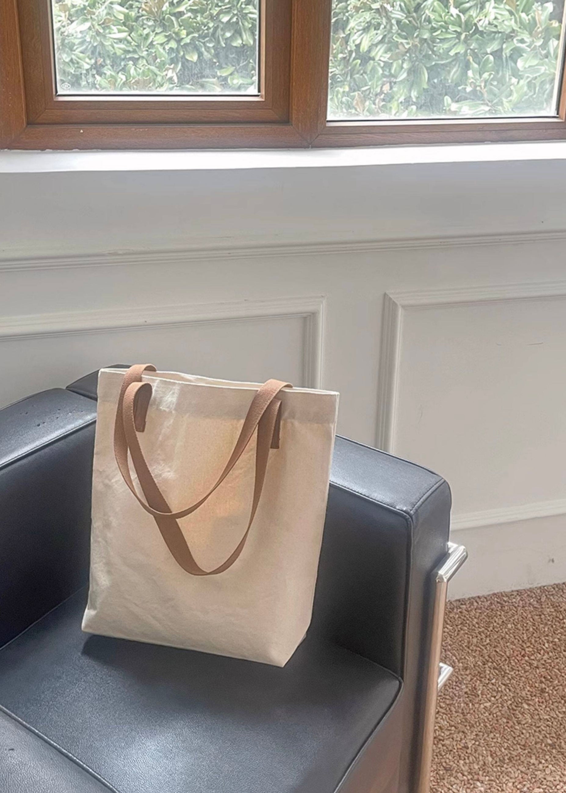 Minimal Canvas Shoulder Tote Bag