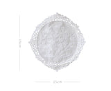 White Lace Whisper Oval Coaster