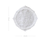 White Lace Whisper Oval Coaster
