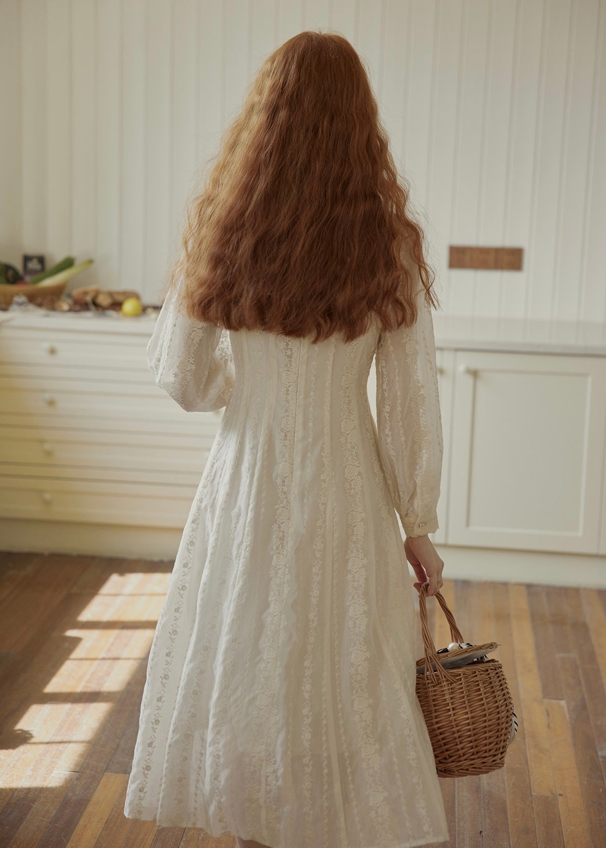 Heirloom Embroidered Vintage White Maxi Dress