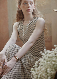 Countryside Gingham Seersucker Sleeveless Ballet Dress