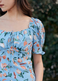 Blossom Breeze Dress | Puff Sleeve Blue Floral Summer Dress
