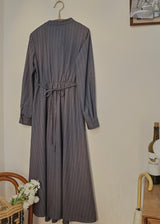 Falling Lines Draped Collar Dress