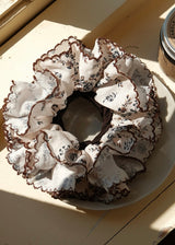 Vintage Ivory Bloom Floral Scrunchie