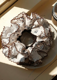 Vintage Ivory Bloom Floral Scrunchie