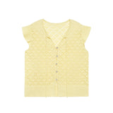 Lemon Quiet Lace Knit Tie Front Summer Cardigan Top