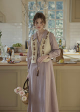 Meadow Thread Linen Vintage Layered Vest