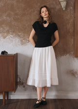 Éloise Ribbon Front Top | Soft T-Shirt for Summer(3COLOR)