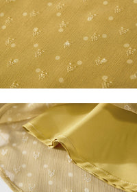 Golden Sheer Ditsy Floral Flare A-Line Midi Skirt