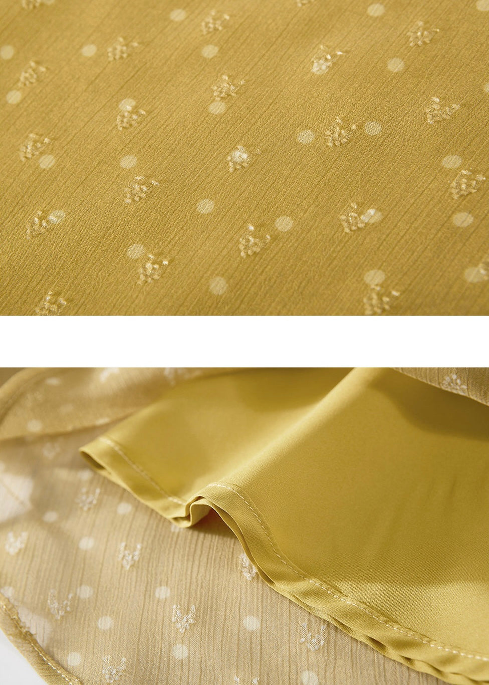 Golden Sheer Ditsy Floral Flare A-Line Midi Skirt