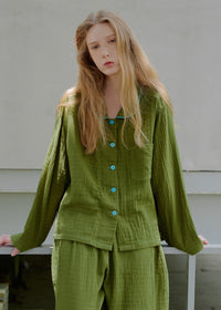 Moss Reverie Cotton Pajama Set