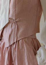 Pink Vest & Skirt Set Vintage 2-Piece Outfit