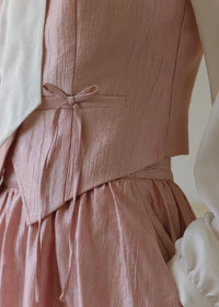 Pink Vest & Skirt Set Vintage 2-Piece Outfit