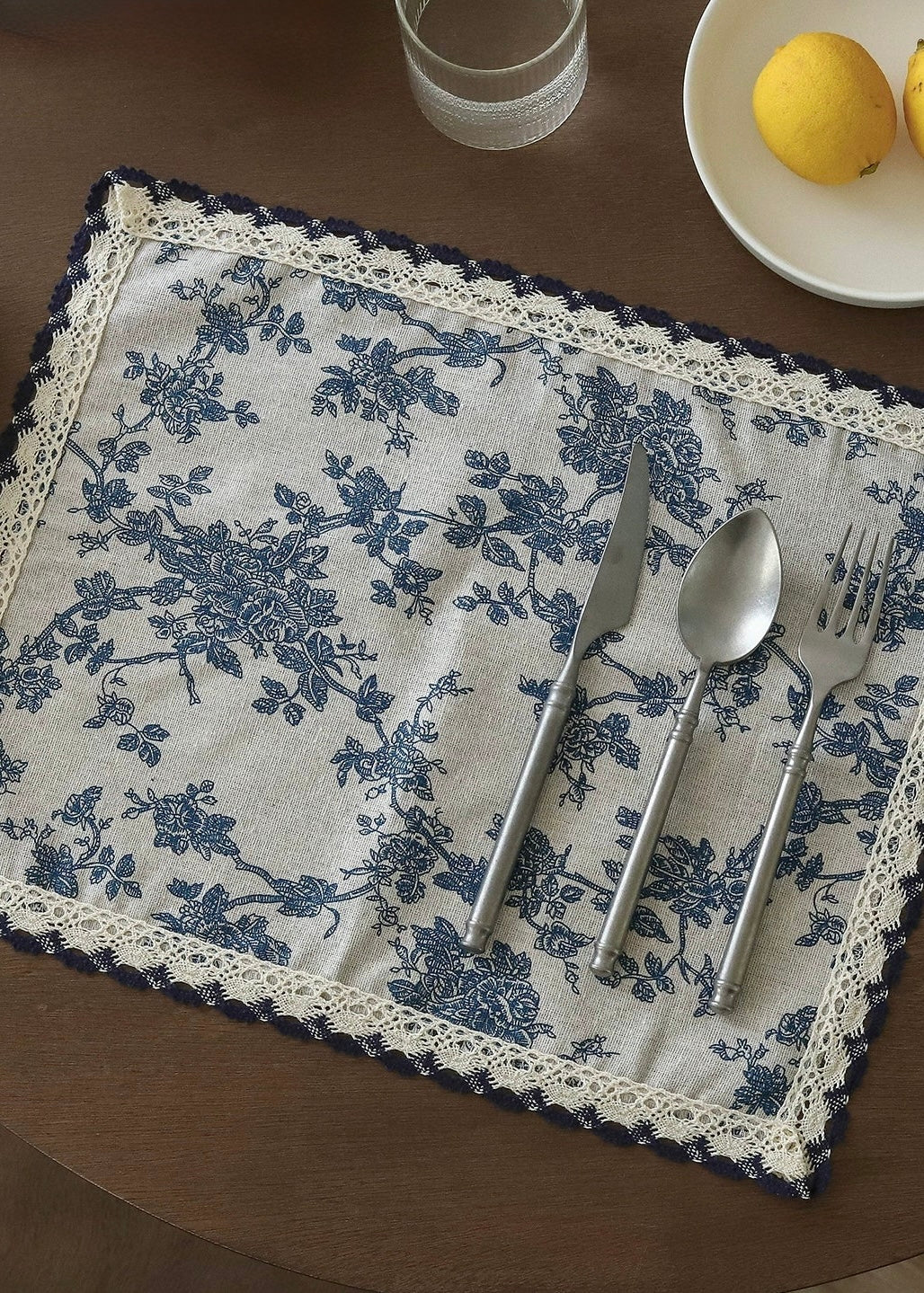 Bleu Garden Lace Placemat Vintage French Table Decor