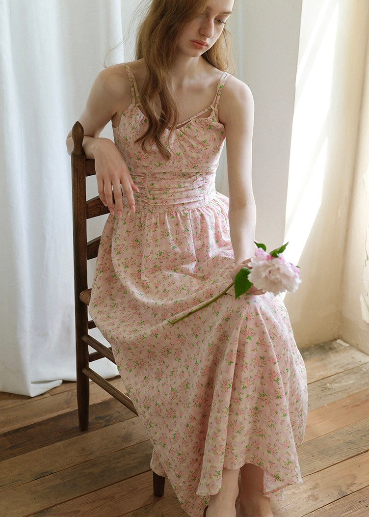 Rosée du Matin Dress | Soft Pink Floral Summer Slip Dress