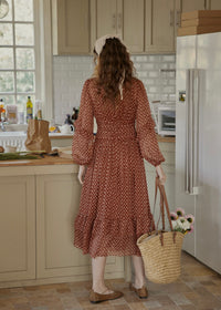 Amber Soft Tide Vintage Floral Chiffon Dress