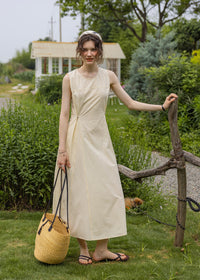 'Afternoon Sunshine' Patchwork Sleeveless Cotton Dress