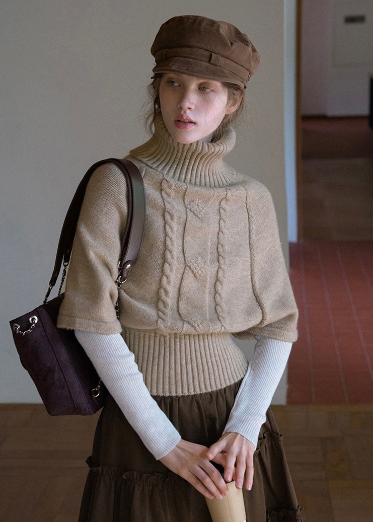 Old Memory Vintage Cable Wool Turtleneck Sweater