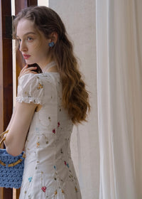 Petal Notes Vintage Embroidered Lace Dress