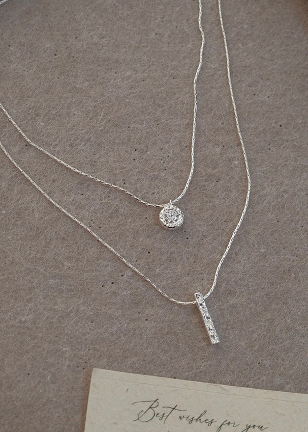 Delicate Duo Layered Pendant Necklace