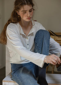 Soft Ease Henley Long Sleeve Pullover(3COLOR)