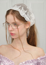 Laceveil Hair Scarf Vintage Floral Embroidered Headpiece