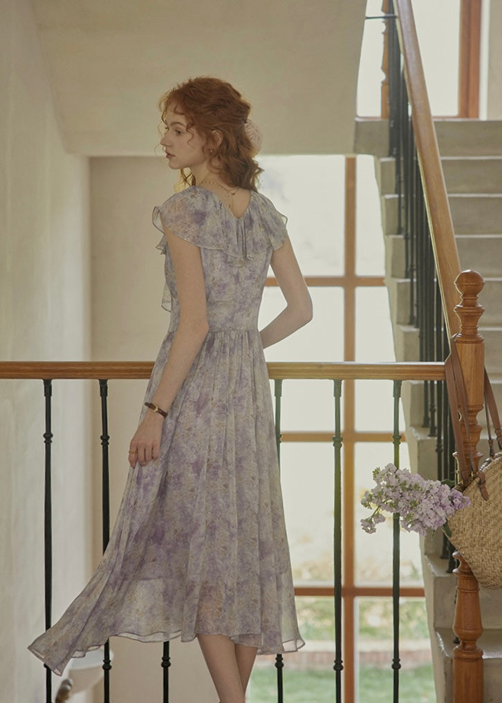 Fleur de Lune Dress | French Lavender Ruffle Maxi