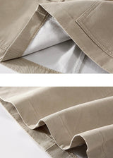 Beige Belted Cargo Pocket Mini Skirt