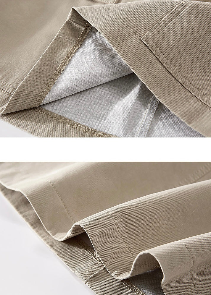 Beige Belted Cargo Pocket Mini Skirt