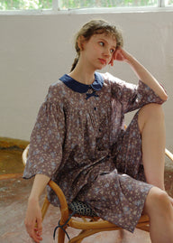 Moonmist Floral Cotton Gauze Peter Pan Pajama Set