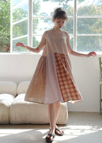 Marais Soft Patchwork Cotton Gauze Sleeveless Nightdress
