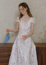 Petal Notes Vintage Embroidered Lace Dress