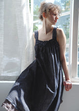 Noir Étoile Cotton Floral Sleeveless Nightdress