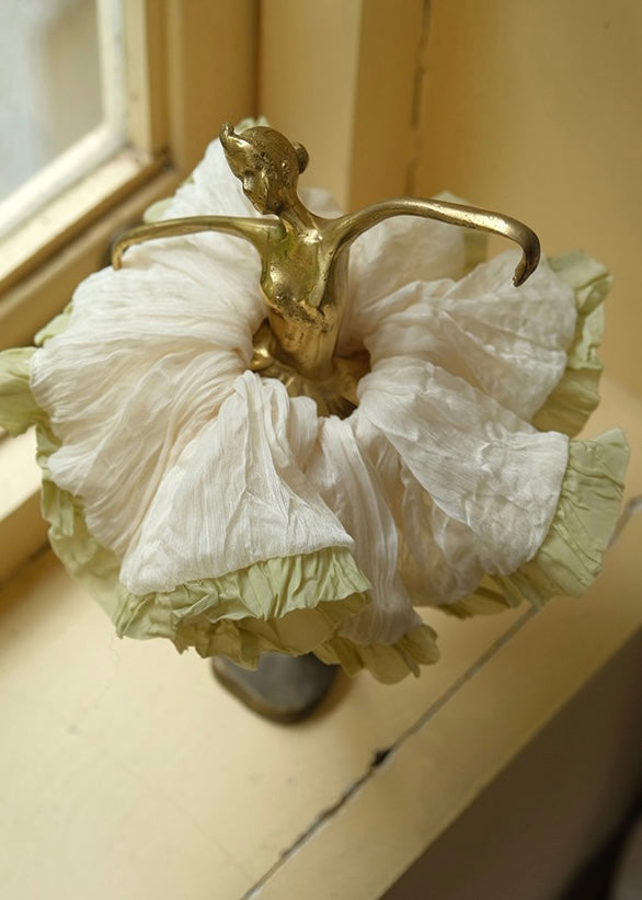 Tuileries Ruffle Layered Scrunchie Soft Vintage Hair Tie(2COLOR)