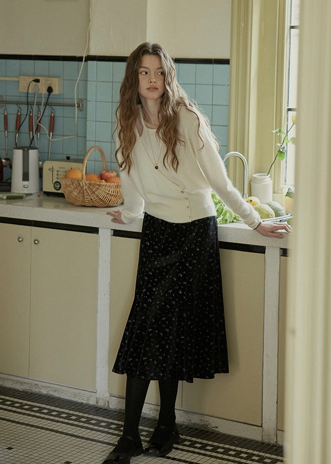 Romantic Wrap Button Knit Cardigan(2COLOR)