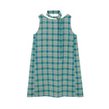 Seaside Check Muse Retro Layered Sleeveless Tunic Top