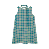 Seaside Check Muse Retro Layered Sleeveless Tunic Top
