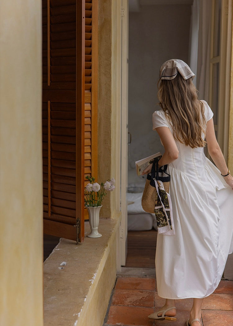 White Cottage A-Line Long Dress