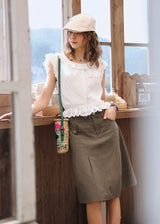 Lucie Ruffle Lace Blouse | Vintage White Cotton Summer Top