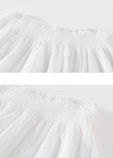 White Eyelet Embroidered Cotton Midi Skirt