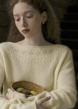 Soft Reverie Eyelet Knit Sweater(2COLOR)