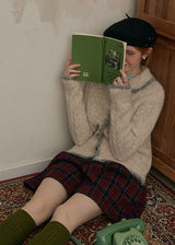 Cream Beige Echo Soft Wool Knit Cardigan