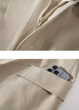 Beige Belted Cargo Pocket Mini Skirt