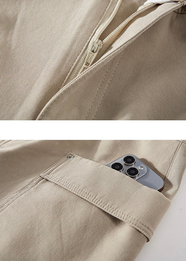 Beige Belted Cargo Pocket Mini Skirt