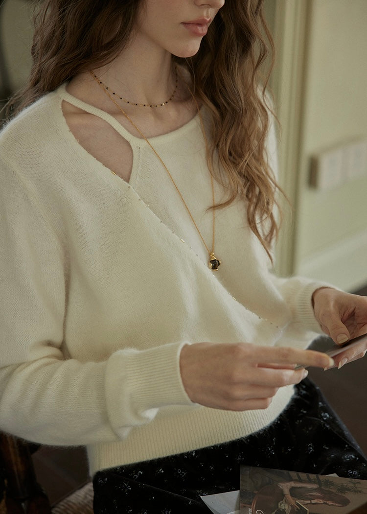 Romantic Wrap Button Knit Cardigan(2COLOR)