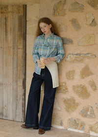 Autumn Reverie Plaid Ruffle Blouse