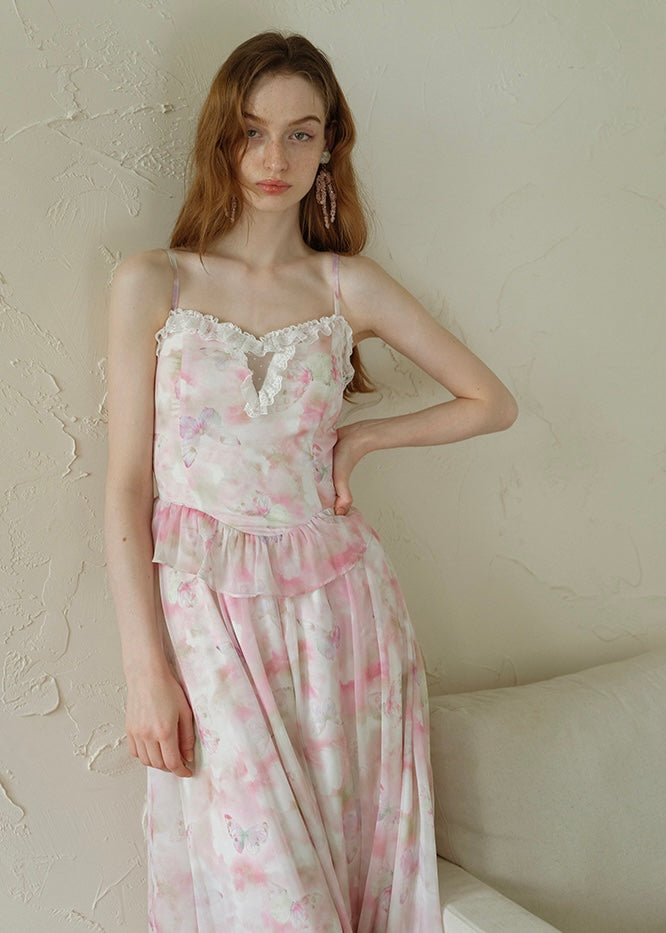 Blush Whispers Dress | Romantic Pink Floral Vintage Dress